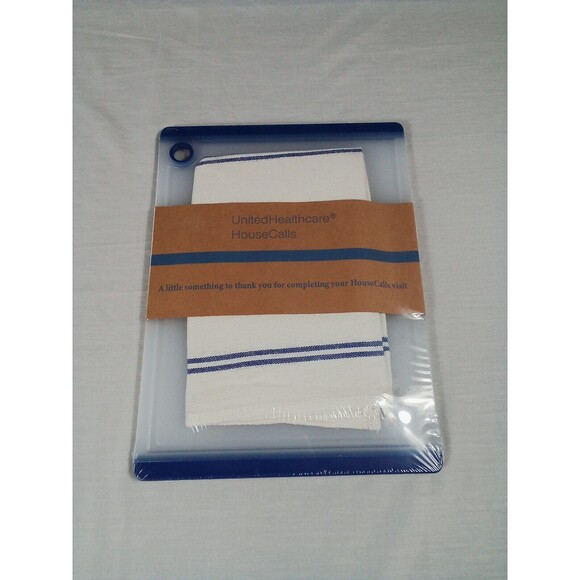 Cutting Board With Kitchen Towel United Healthcare New In Package - Picture 7 of 8